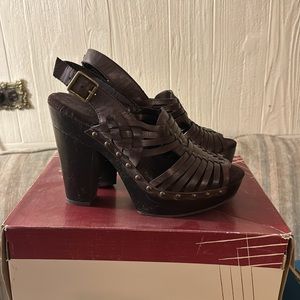 Dark Brown Platform Sandals